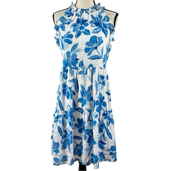 Clover and Sloan blue and white floral dress size medium - Picture 12 of 16